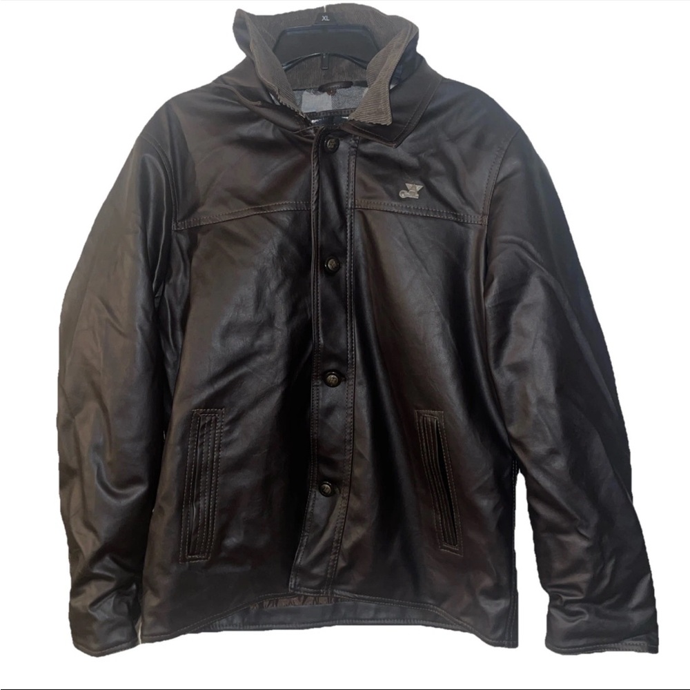 GA Milano Men's Leather Aviator Jacket Full Zip  Brown Size xl Made in Italy